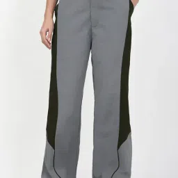 Bewakoof Grey Nylon Relaxed Fit Colourblocked Trouser image 3