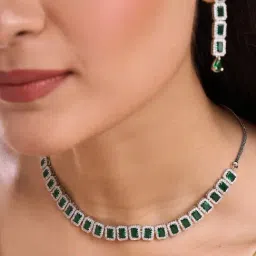 Abdesigns Silver Statement Necklace & Earring Set-picture-25