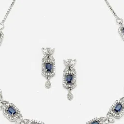 Zeneme Rhodium Plated AD Studded Jewellery Set image 5