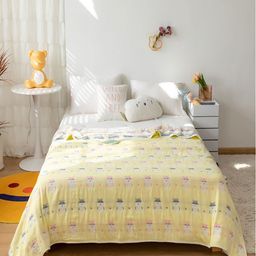 JC HOME Yellow & White Cartoon Characters AC Room 400 GSM Double Bed Quilt-picture-21