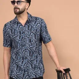 Crimsoune Club Blue Slim Fit Printed Shirt-picture-10