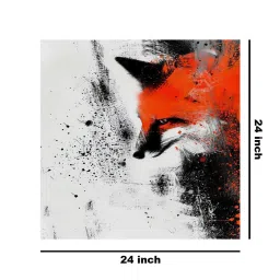 999Store Grey & Black Canvas Contemporary Abstract Fox Wrapped Painting image 5