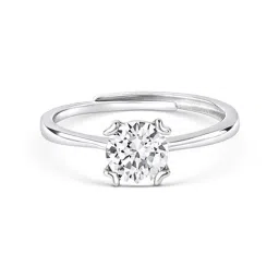 Touch925 Silver Solitaire CZ Stone Band Ring for Women image 3