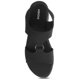 Mochi Women's Black Back Strap Wedges image 3