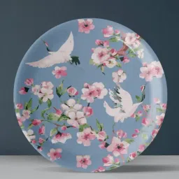 Nestroots Victorian Flora Printed Multicolor Porcelain Wall Plate-picture-16