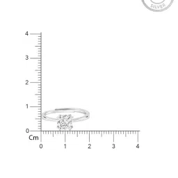 Touch925 Silver Solitaire CZ Stone Band Ring for Women image 5