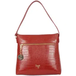 Baggit Dooney Red PU Textured Shoulder Handbag-picture-14