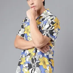 Hancock Mustard Relaxed Fit Print Shirts-picture-41