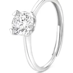 Touch925 Silver Solitaire CZ Stone Band Ring for Women image 4