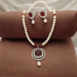 Sri Jagdamba Pearls Starlit Splendor Pearl Necklace Set-picture-45