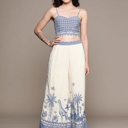 Label Ritu Kumar Printed Top & Palazzos Co-Ords-picture-32