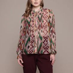 Label Ritu Kumar Multi Color Aquinnah Shirt With Camisole-picture-27