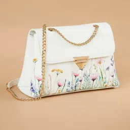 Code by Lifestyle White Printed Sling Handbag image 3