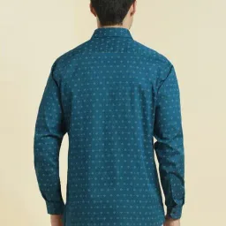 Allen Solly Blue Cotton Slim Fit Printed Shirt image 2