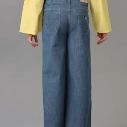 Under Fourteen Only Kids Mid Blue Wide Fit Jeans image 2