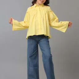 Under Fourteen Only Kids Mid Blue Wide Fit Jeans image 5