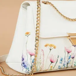 Code by Lifestyle White Printed Sling Handbag image 5