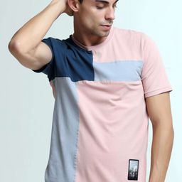 Estilocus Men Colourblocked Round Neck Cotton T-shirt-picture-25
