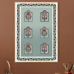 nestroots Green & Red 1 Piece Canvas Floral and Botanical Wall Paintings image 1