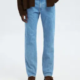 SELECTED HOMME Slim Light Blue Lightly Washed Mid Rise Jeans-image-86