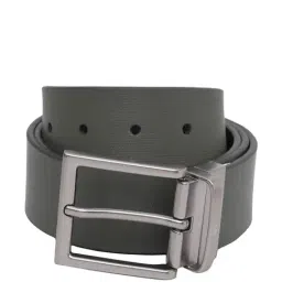 United Colors of Benetton Marten Olive & Black Leather Reversible Belt for Men-image-66