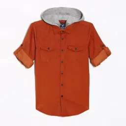 Allen Solly Junior Brown Cotton Slim Fit Shirt-picture-40