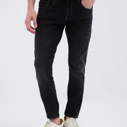 Spykar Charcoal Black Cotton Slim Fit Jeans-picture-16