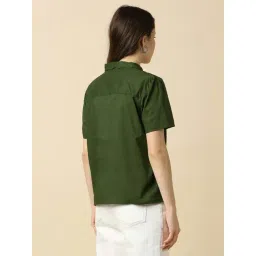 Allen Solly Green Cotton Regular Fit Shirt image 2