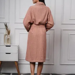 Creeva Pink Cotton Lavish Bathrobe (Large) image 2