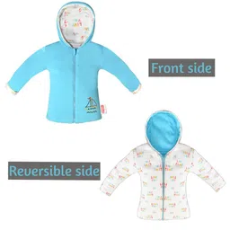 VParents Unisex Multicolor Reversible Printed Hooded Baby Jacket image 2