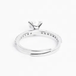 Clara 92.5 SILLER Platinum-Plated Cubic Zirconia-Studded Finger Ring image 5