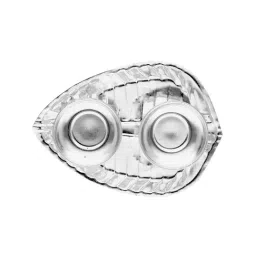 Sri Jagdamba Pearls 0.8 Silver Haldi Kumkum Plate image 2