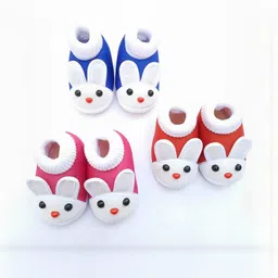 LMN CHILD CARE 3 Pair Kids Cotton Booties-image-41