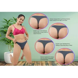 ORLIZEA Pack of 4 Women Low-Rise Cotton Blend Thongs image 4