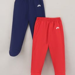 Doodle Poodle Cotton Full Length Bootie Pant Solid Pack Of 2 - Red Blue-picture-42