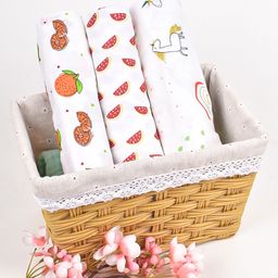 mom's home Moms Home Organic Cotton Baby Muslin Swaddle Mix Pack of 3 - Multicolour-picture-2