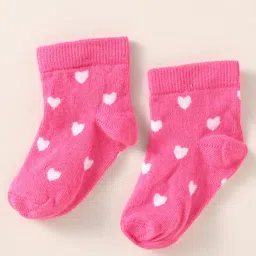 Mustang Knitted Ankle Length Socks with Heart Design - Dark Pink-picture-11
