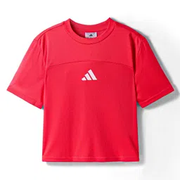 ADIDAS KIDS Half Sleeves Solid Colour T-Shirt - Red-image-99