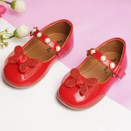 boyz n galz Stones Embellished Butterfly Applique Detailed Ballerinas - Red-picture-25