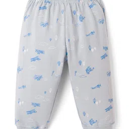 Tango Knit Full Length Fleece Pant With Aeroplane Print - Lavender-picture-10