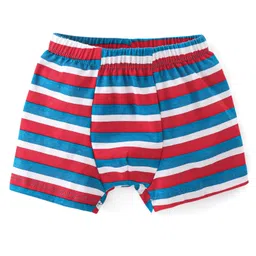Babyhug 100% Cotton Knit Boxers  Solid Number & Striped  Print Pack of 3- Red & Blue image 2