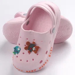 Cute Walk by Babyhug Teddy Applique Clogs with Back Strap - Pink image 5
