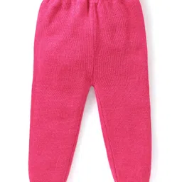 Babyhug Knit Full Sleeves Pull Over Sweater Set with Snow Flakes Design - Pink image 5