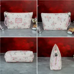 NFI Essentials Pink Stylish Makeup Pouch for Women image 4