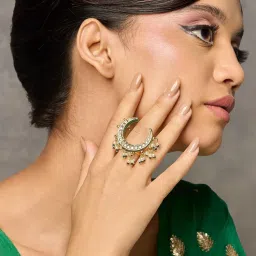 Curio Cottage Meira Kundan Chand Ring-picture-10
