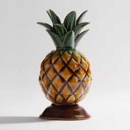 Pure Home + Living Green Mustard Ceramic Pineapple Candle Holder image 3