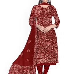 Farooq Dyeing Floral Printed Batik Pure Cotton Unstitched Dress Material-picture-16