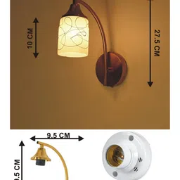 SOMIL Black & White Printed Glass Cylinder Shaped Wall Lamp image 5