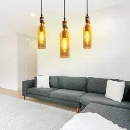 KINIS Brown & Black Abstract Shaped Glass Ceiling Lamp image 4