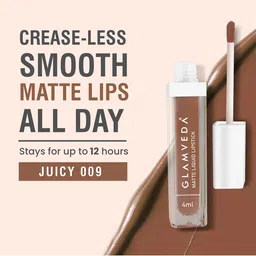 GLAMVEDA Transferproof Matte Liquid Lipstick- 4ml- Juicy - 009 image 2